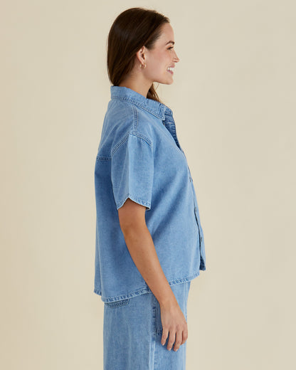 Saffra Short Sleeve denim shirt