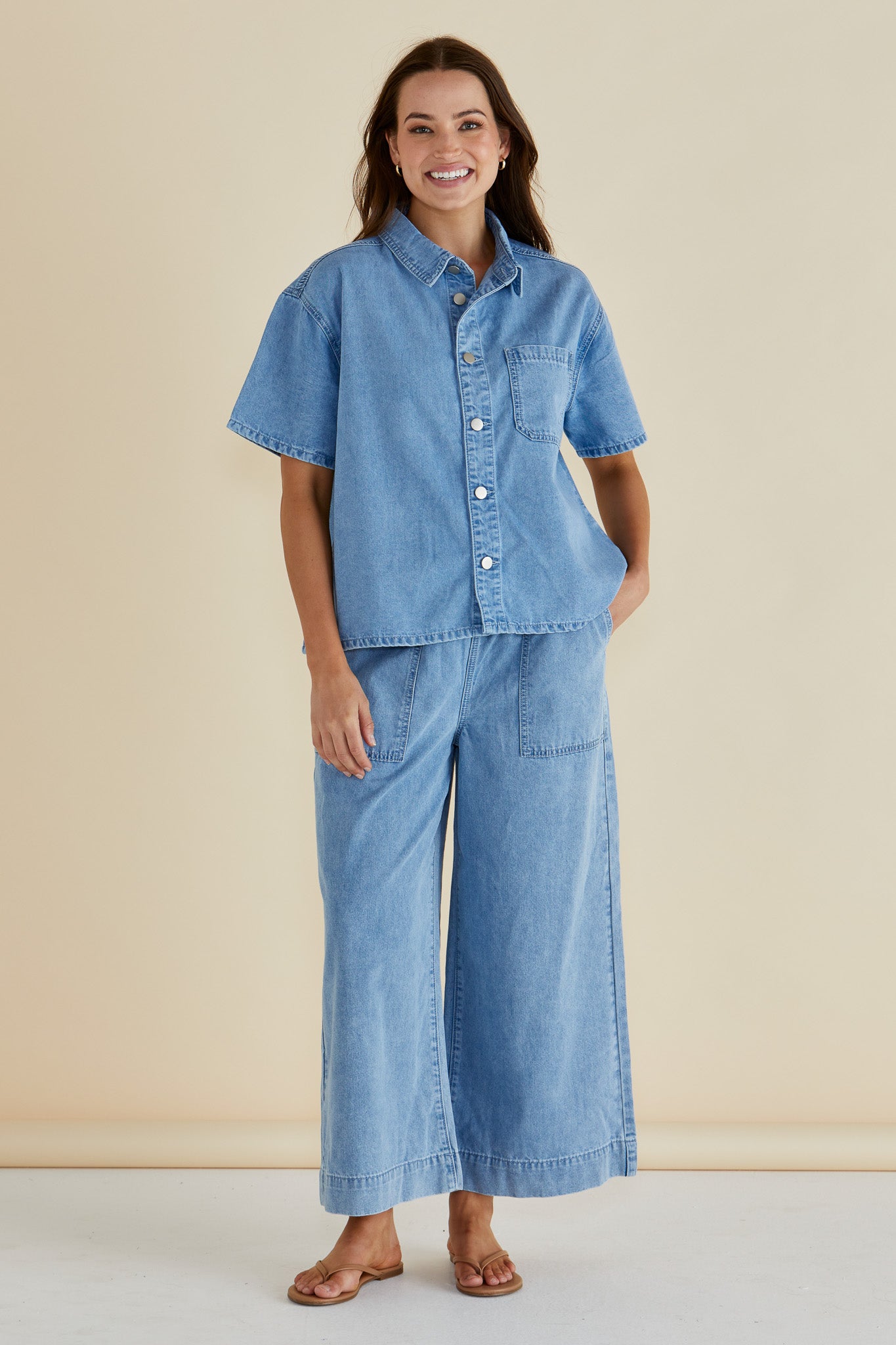 Saffra Short Sleeve denim shirt