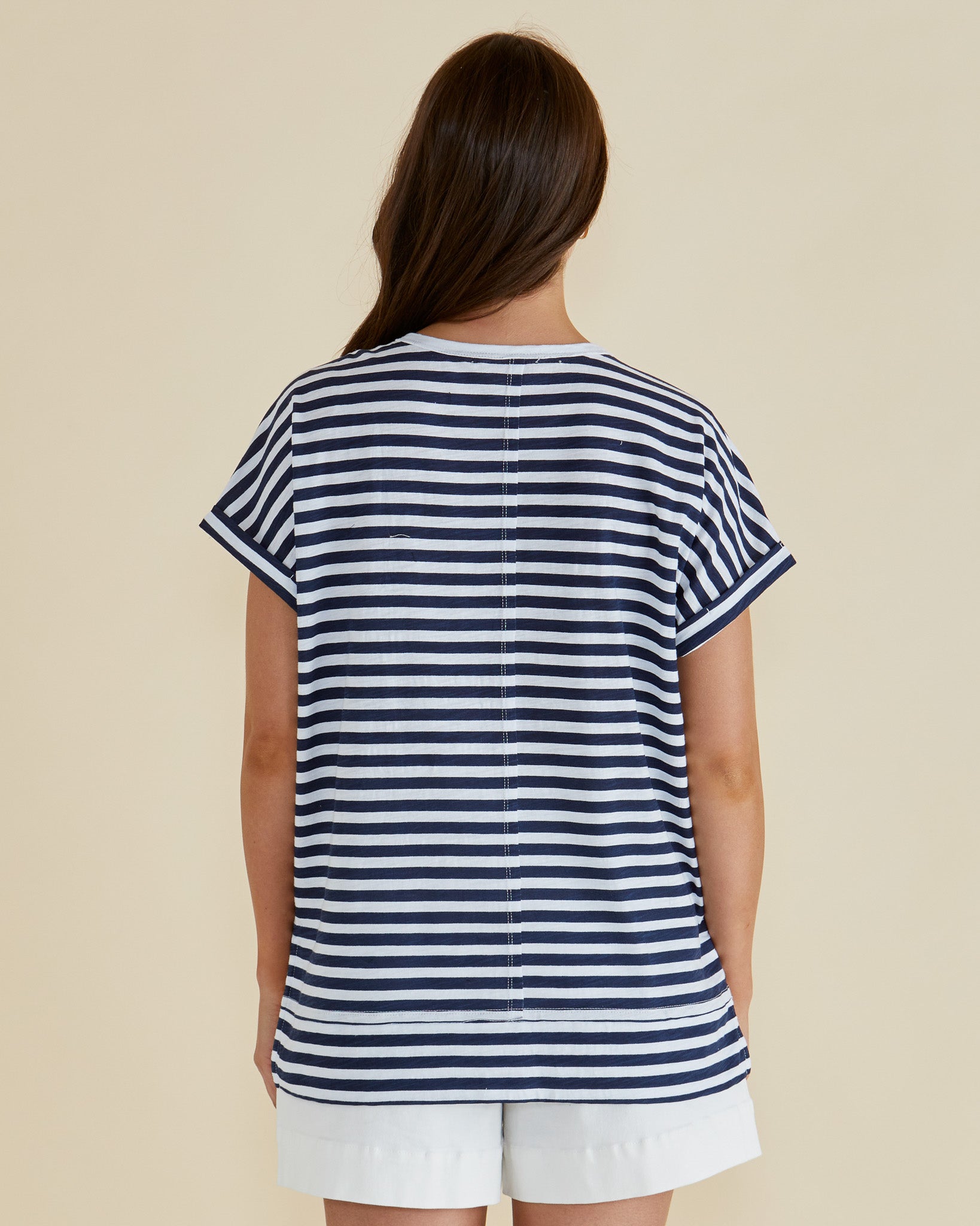 Shirley Tee navy stripe