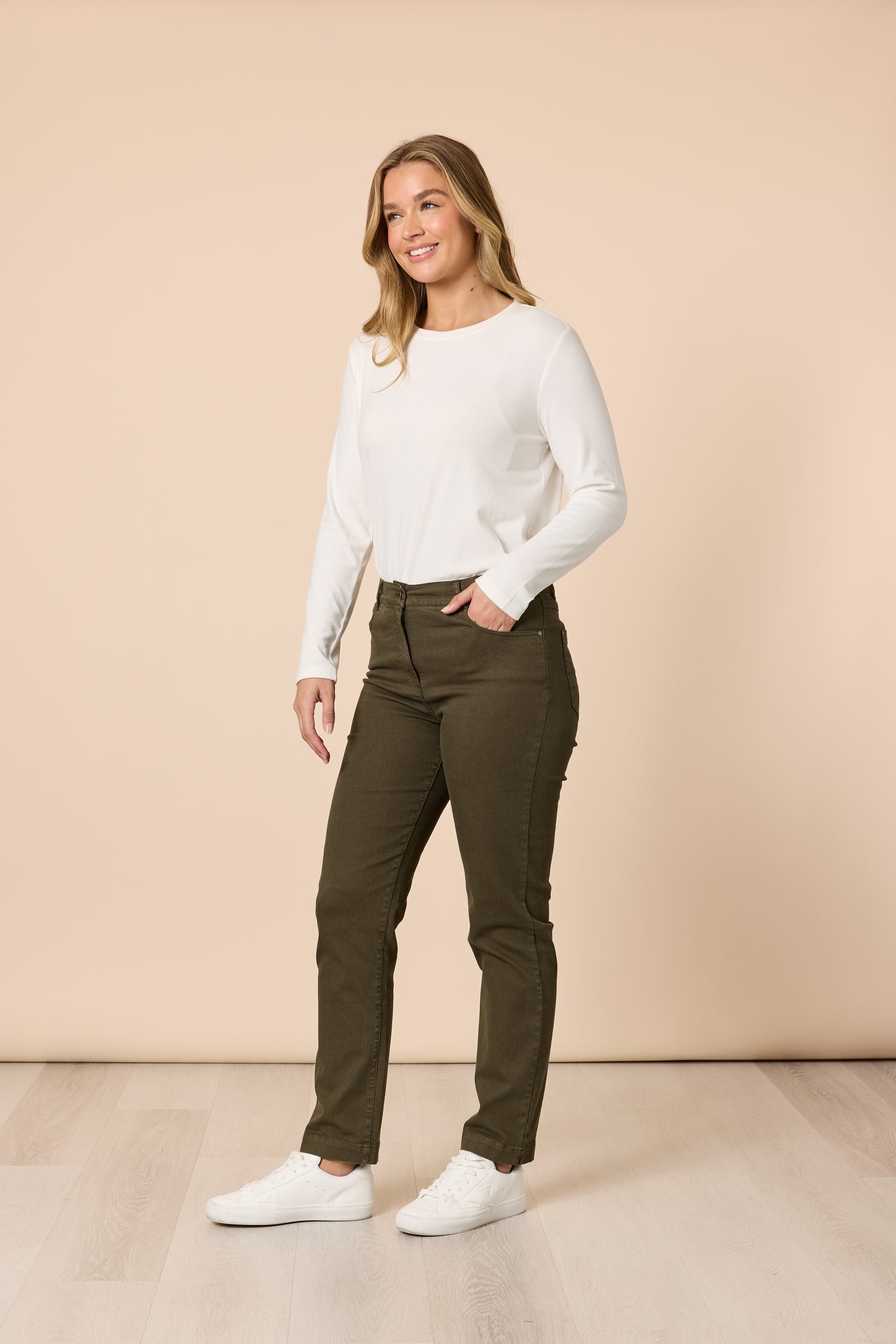 Slim Leg Miracle Denim Jean- Khaki