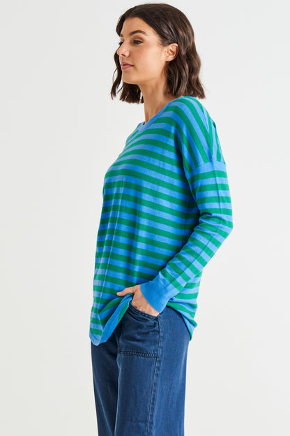 Sophie Knit Jumper green blue