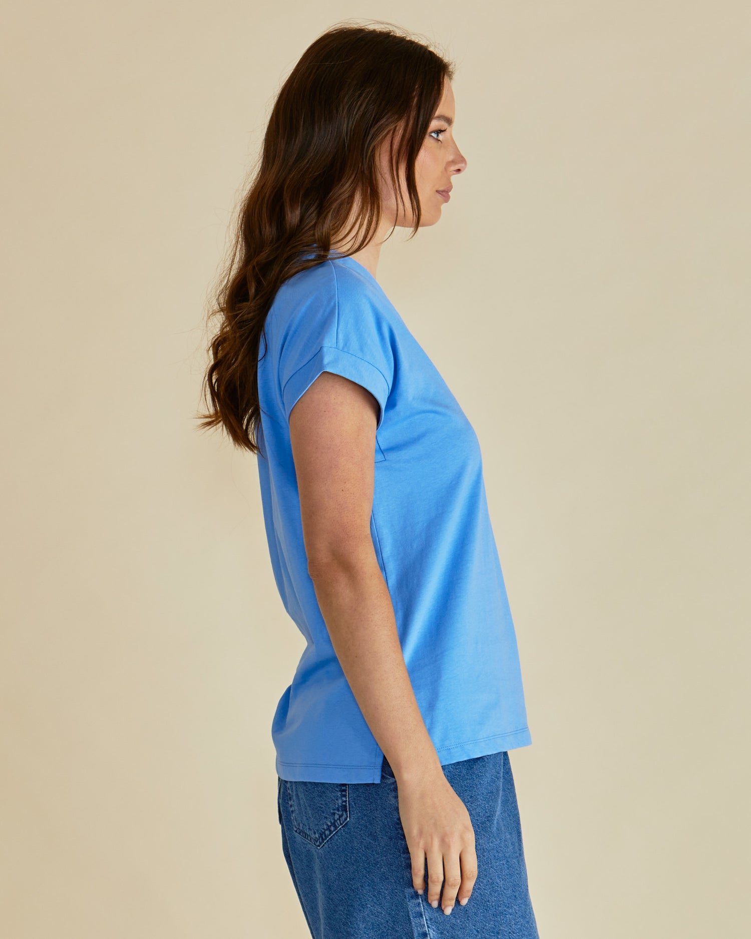Tracy V-neck Tee Powder blue