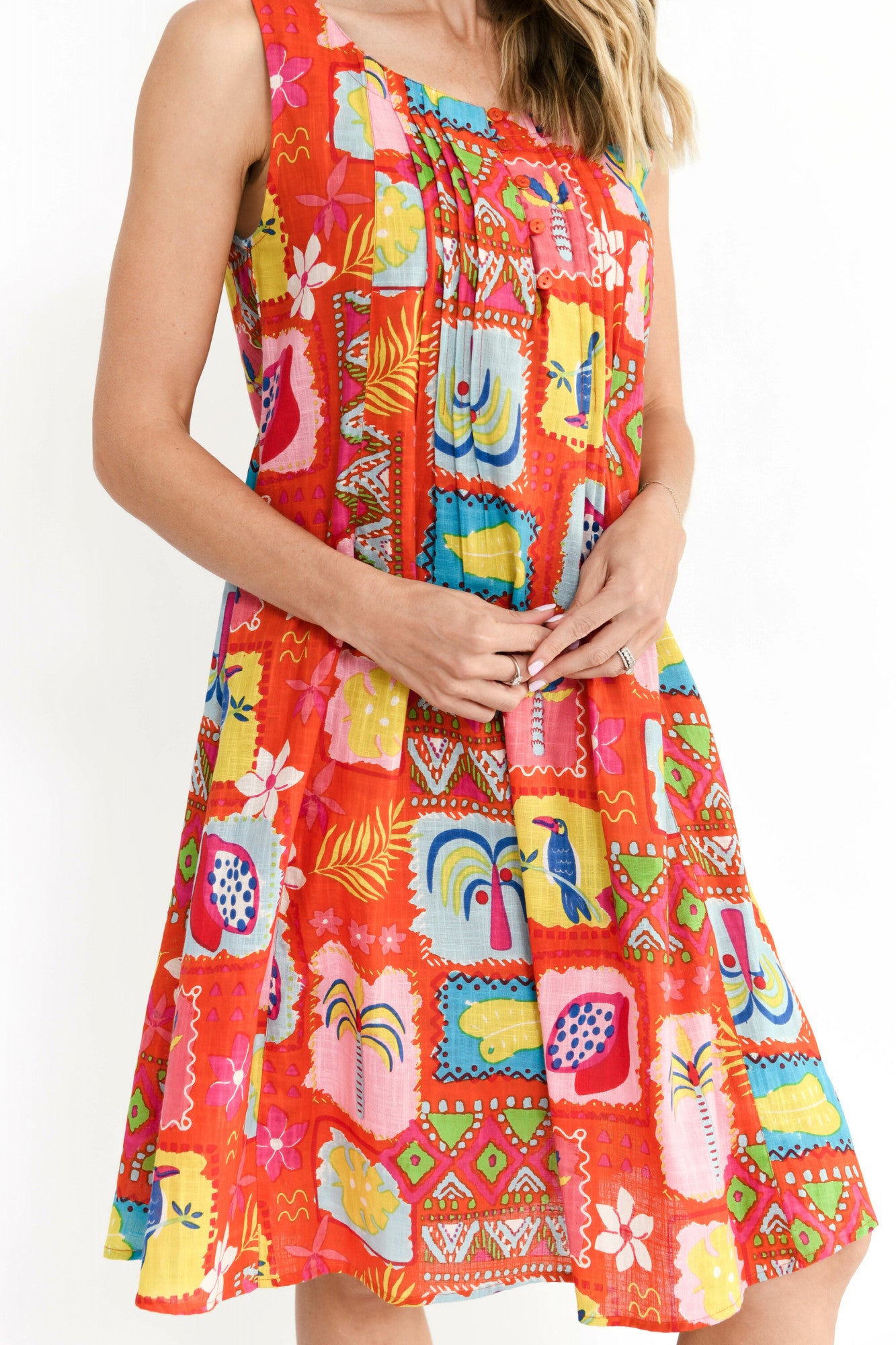 Trop stories orange sleeveless dress