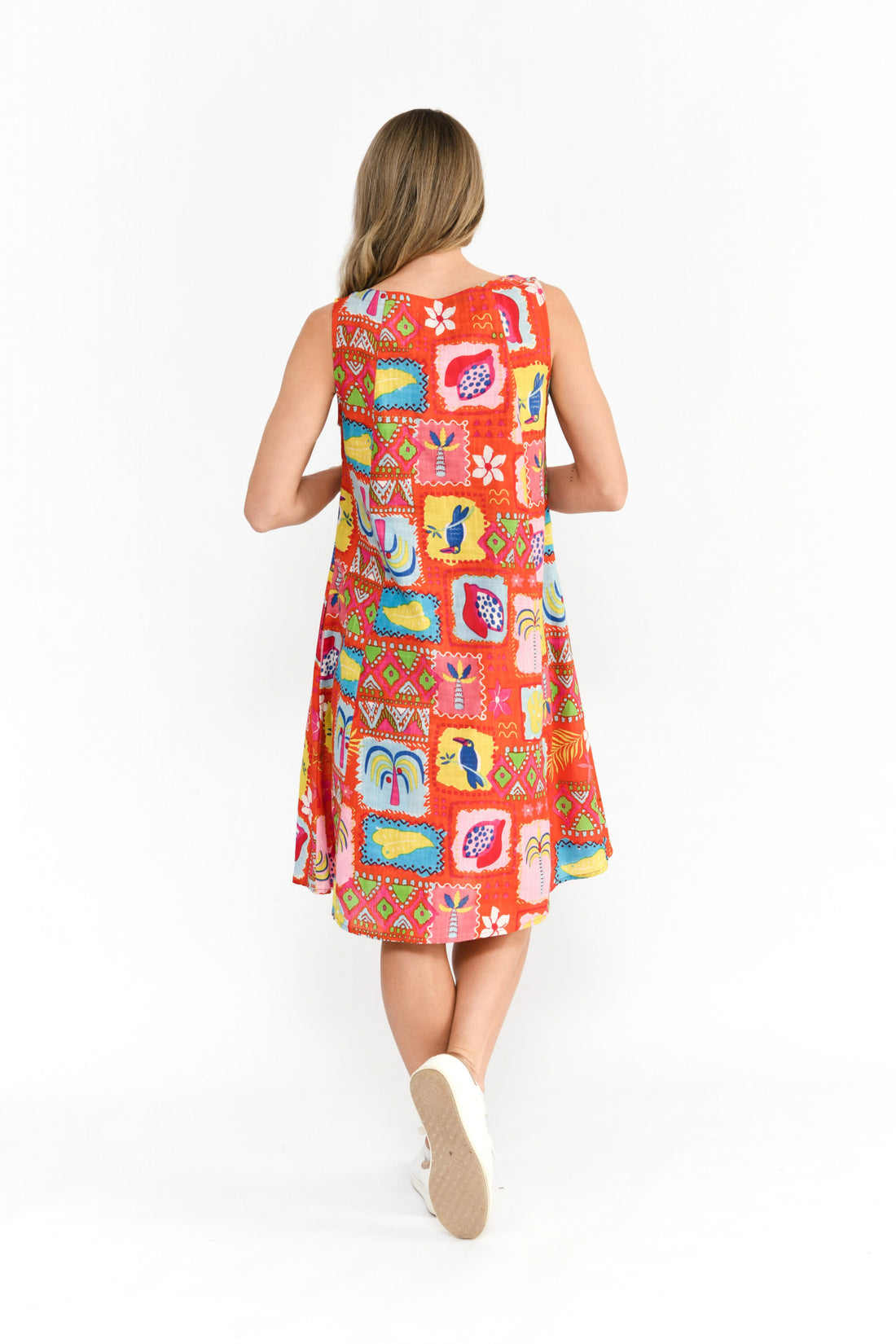 Trop stories orange sleeveless dress
