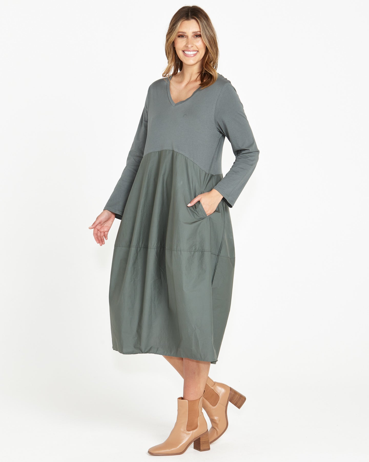 Tulip Dress Dusty Green