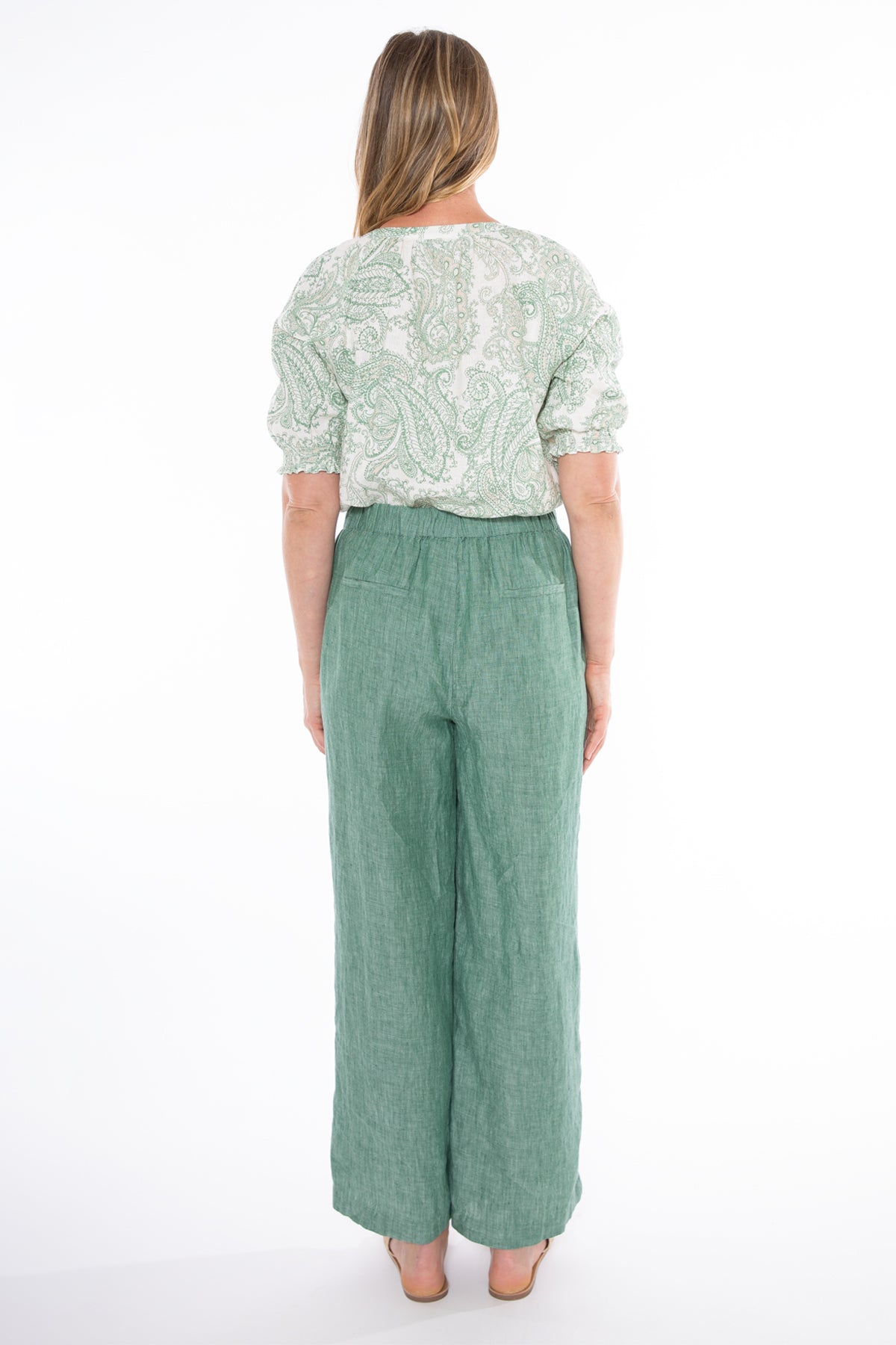 honeydew wide leg linen pant