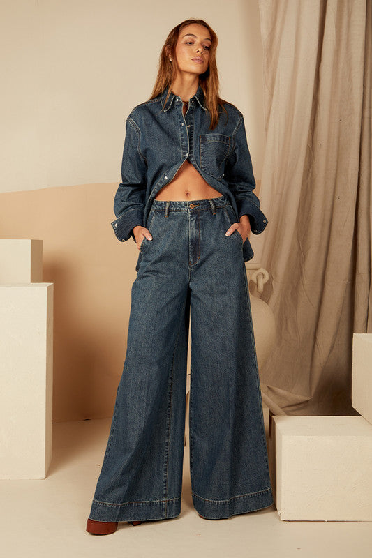 Wide leg trouser jean