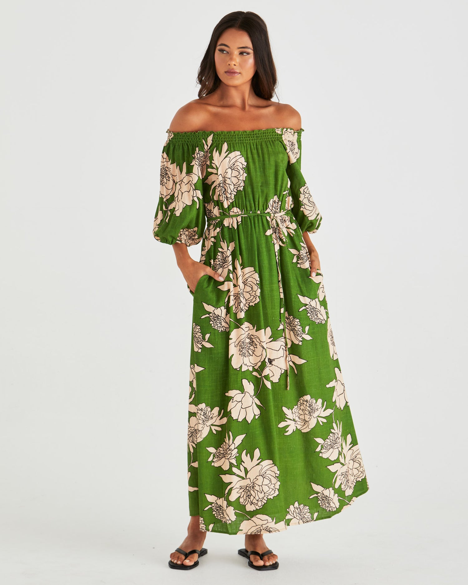 Antonie Off Shoulder Dress moonflower