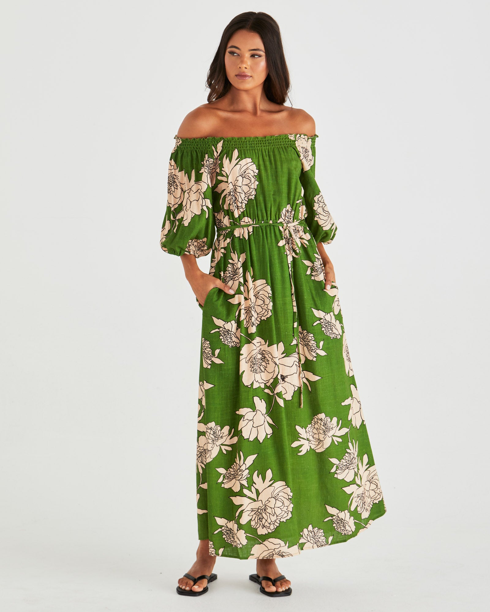 Antonie Off Shoulder Dress moonflower