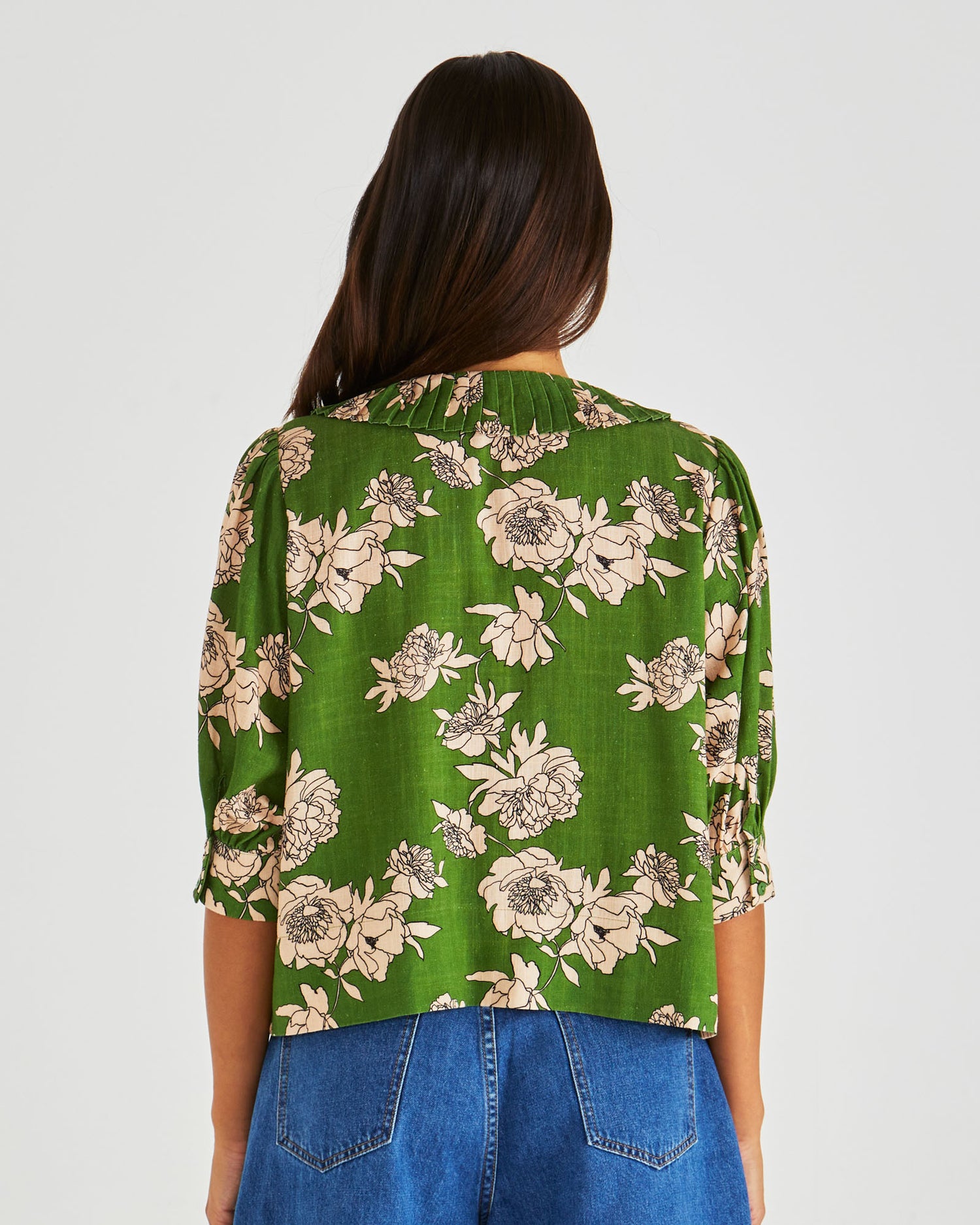Antonie Pleated Blouse moonflower