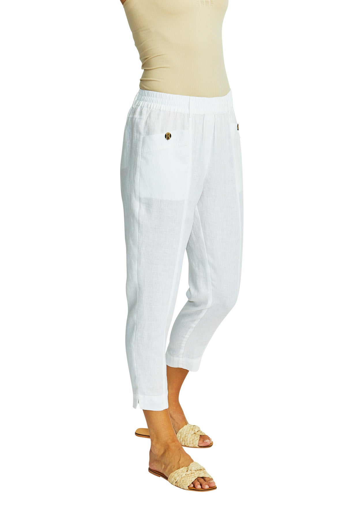 Ava Pull On Pant white