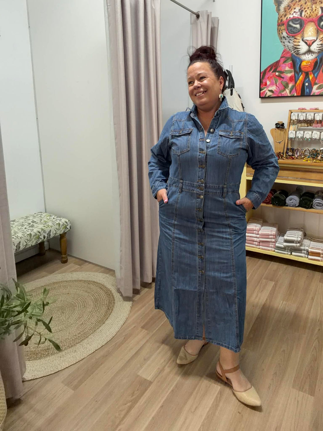 Dusty Rose Denim Dress