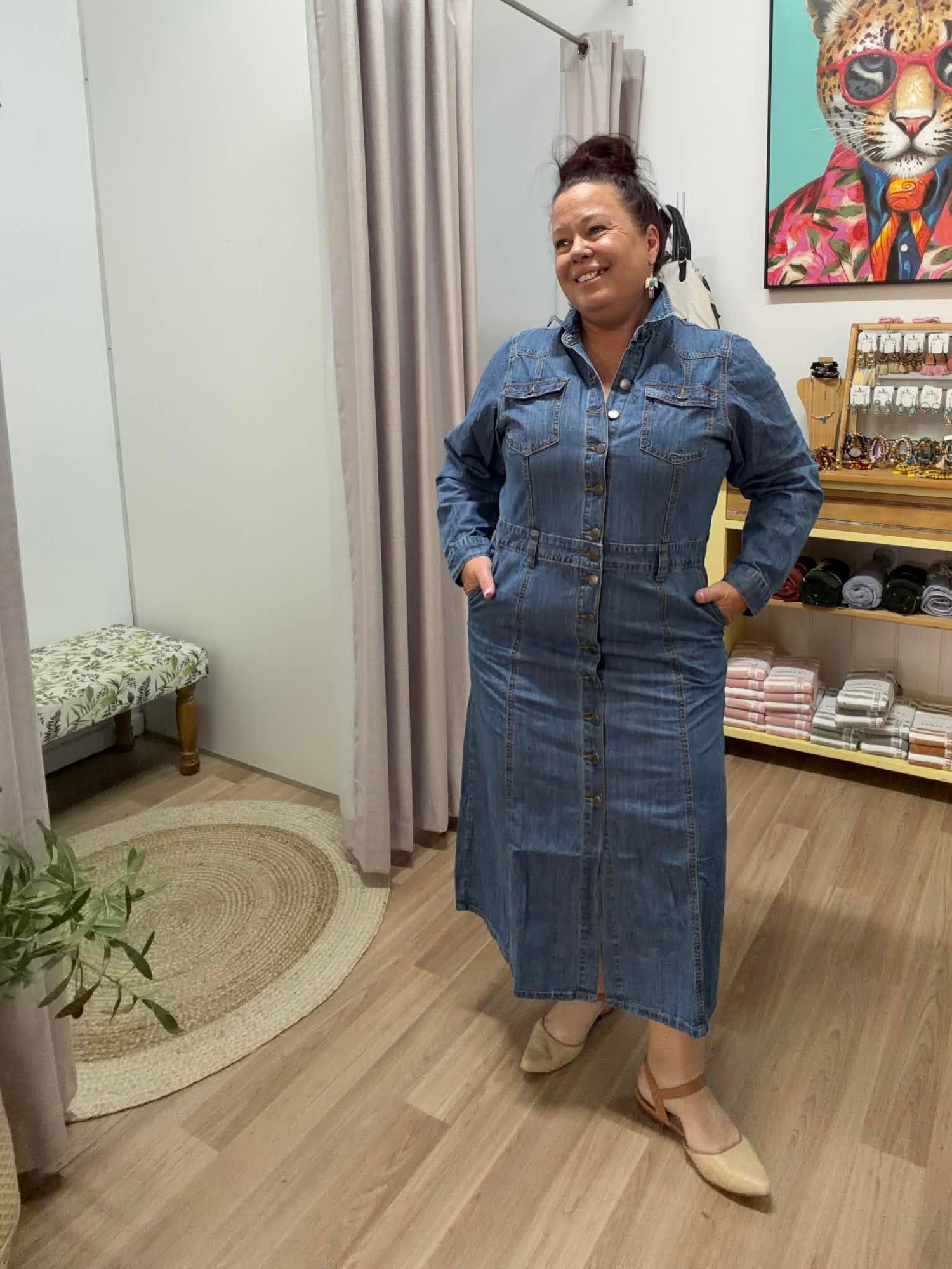 Dusty Rose Denim Dress