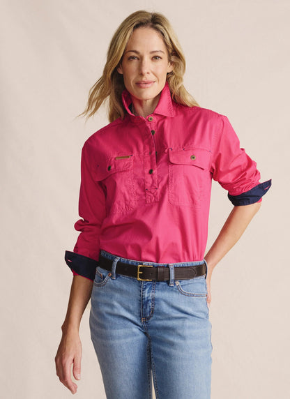 Camfield Half Placket Workshirt pink