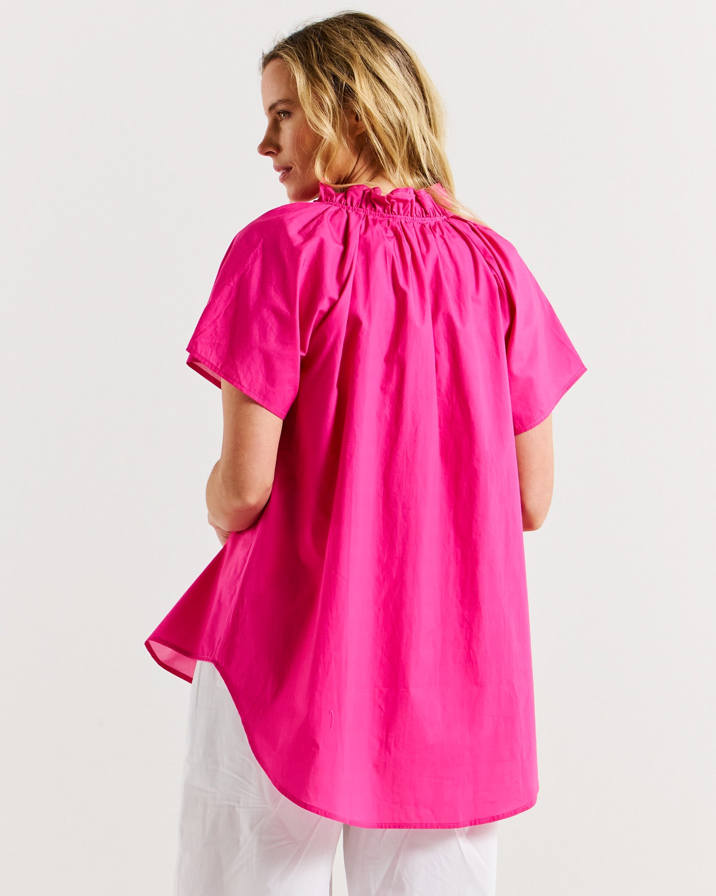 Caspian cotton blouse pink/red