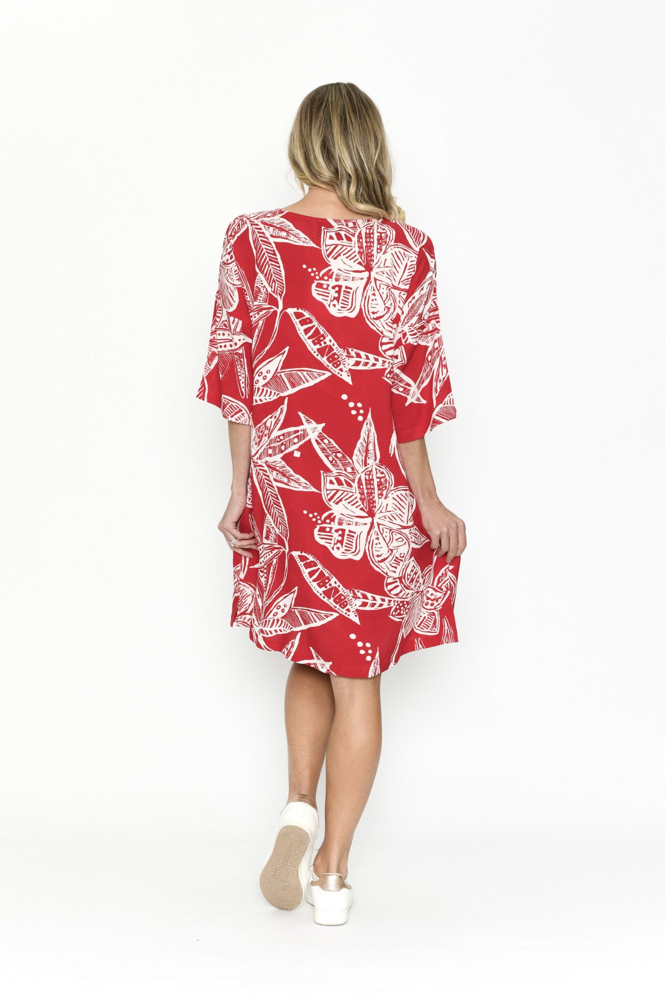 charlotte shift rayon mono trop red