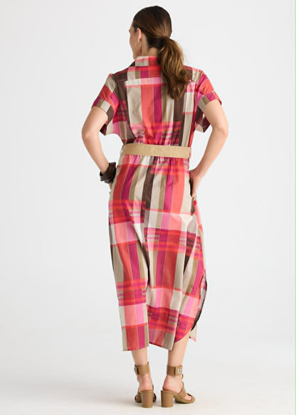Checkered Dress - toast