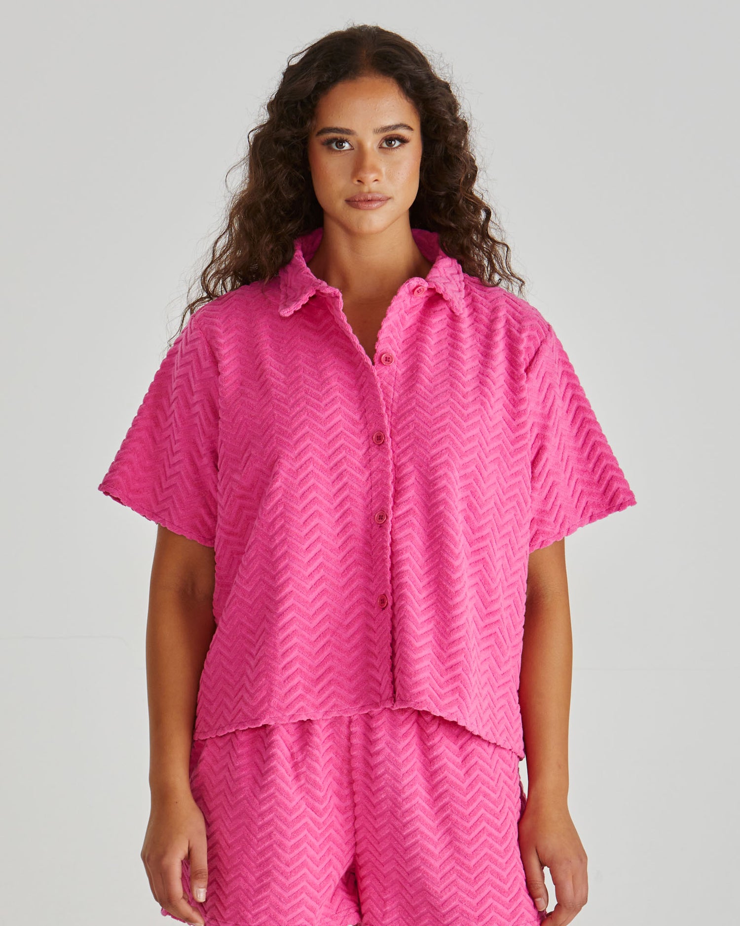 Codi shirt pink zig zag