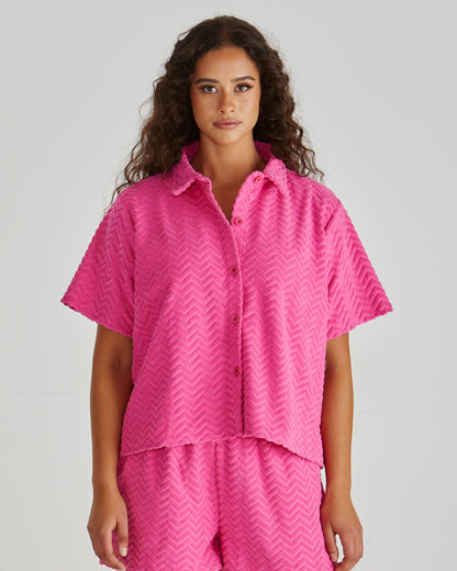 Codi shirt pink zig zag