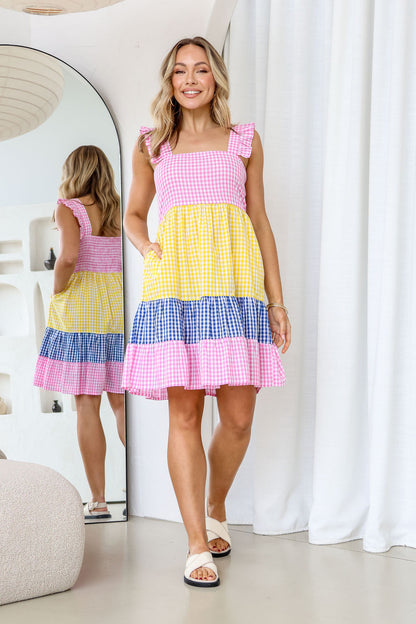 Mix and Match Sorbet Gingham cotton dress