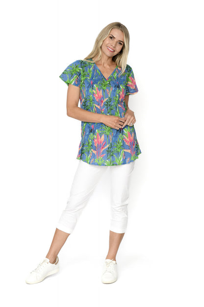 Kayla Cotton Blouse Short Sleeve trop foil 1
