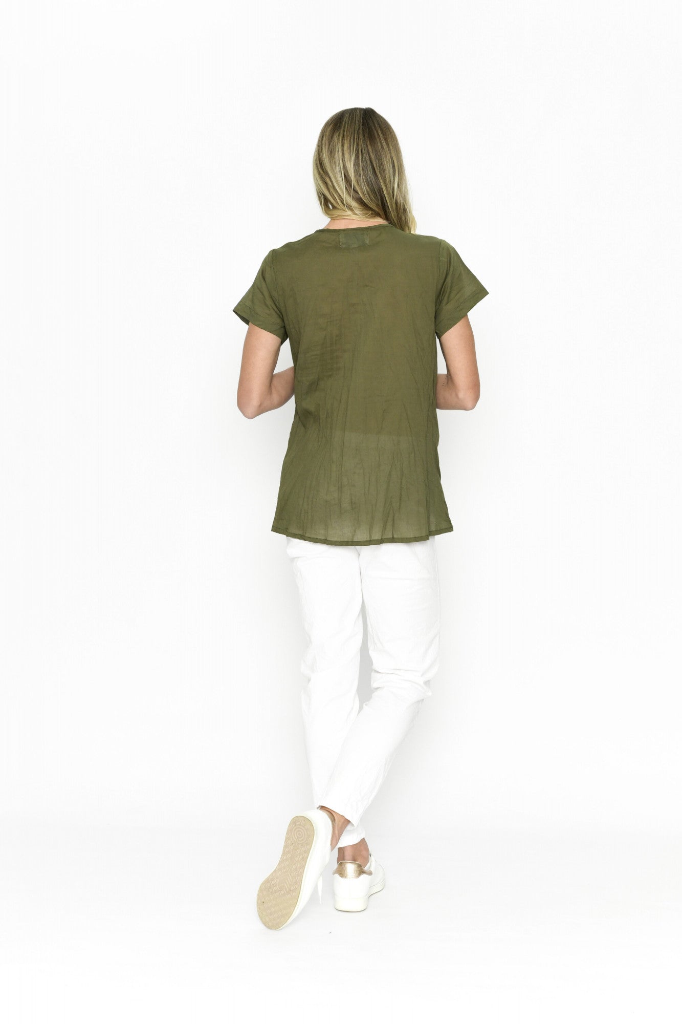 Kayla cotton blouse olive