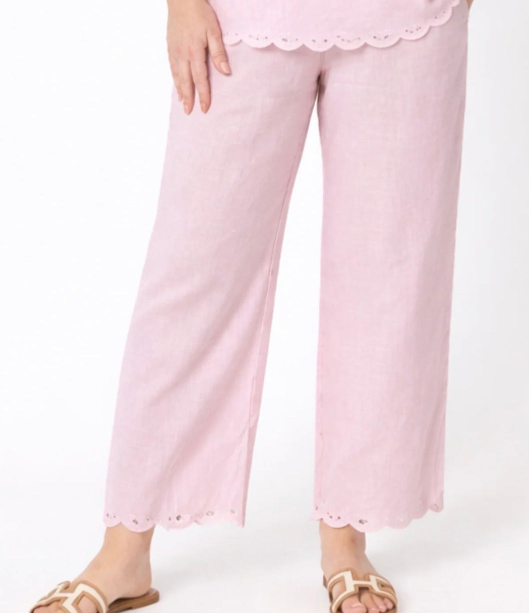 Lilly Linen Pant - pale pink