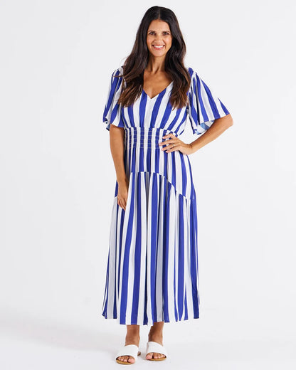 Louisa Dress Blue Stripe