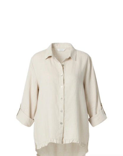 Milly Ruffle Hem Shirt - Natural