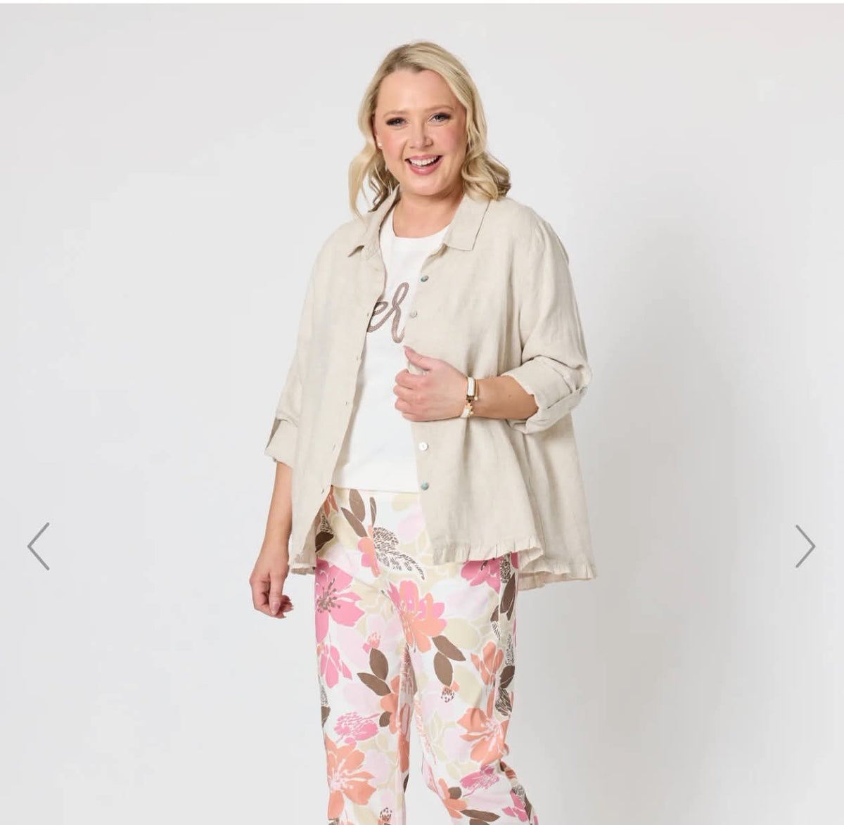 Milly Ruffle Hem Shirt - Natural