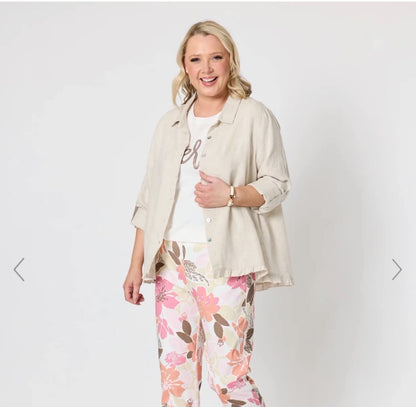 Milly Ruffle Hem Shirt - Natural