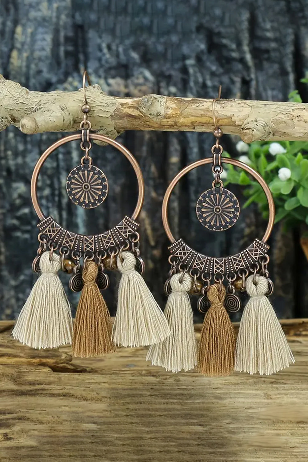 Desert Dancer Earring Round  Tassel Dangle