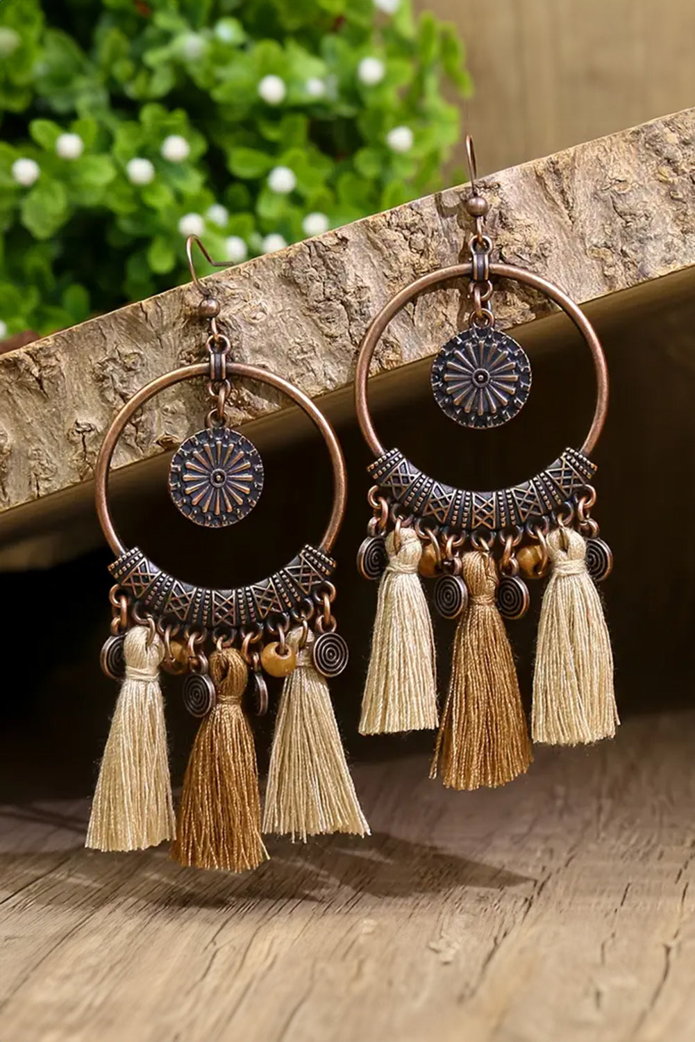 Desert Dancer Earring Round  Tassel Dangle