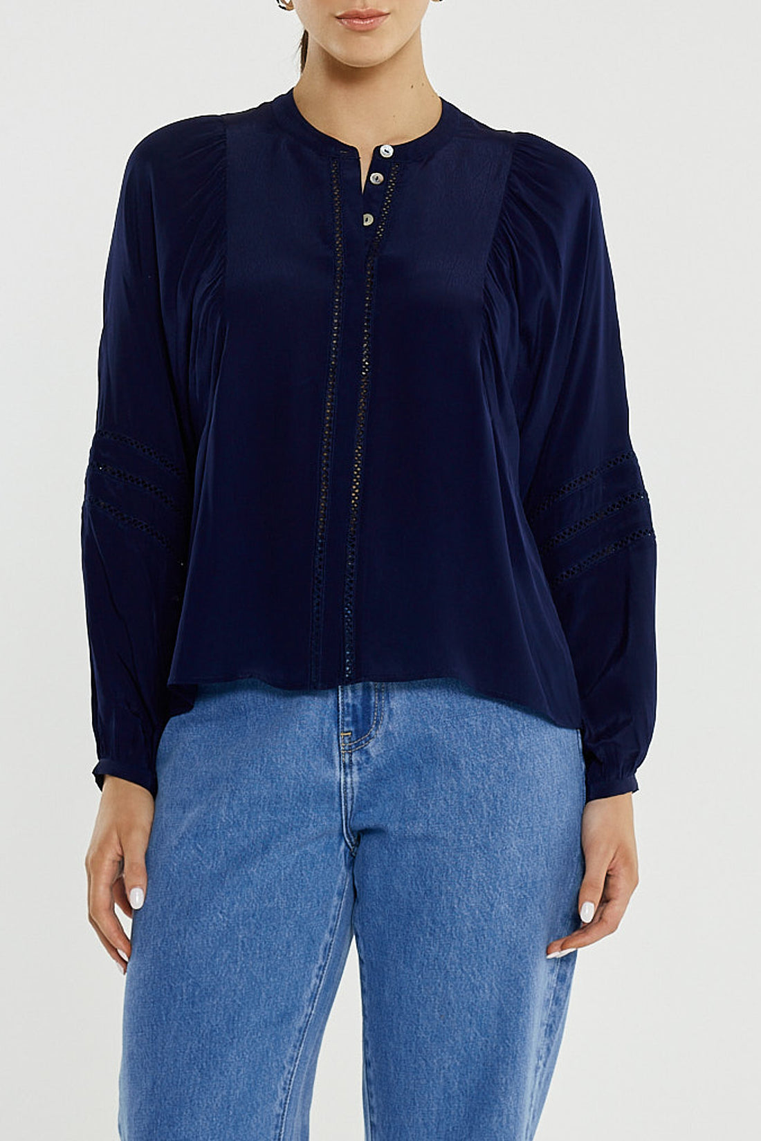 Nic Trim Blouse Ink