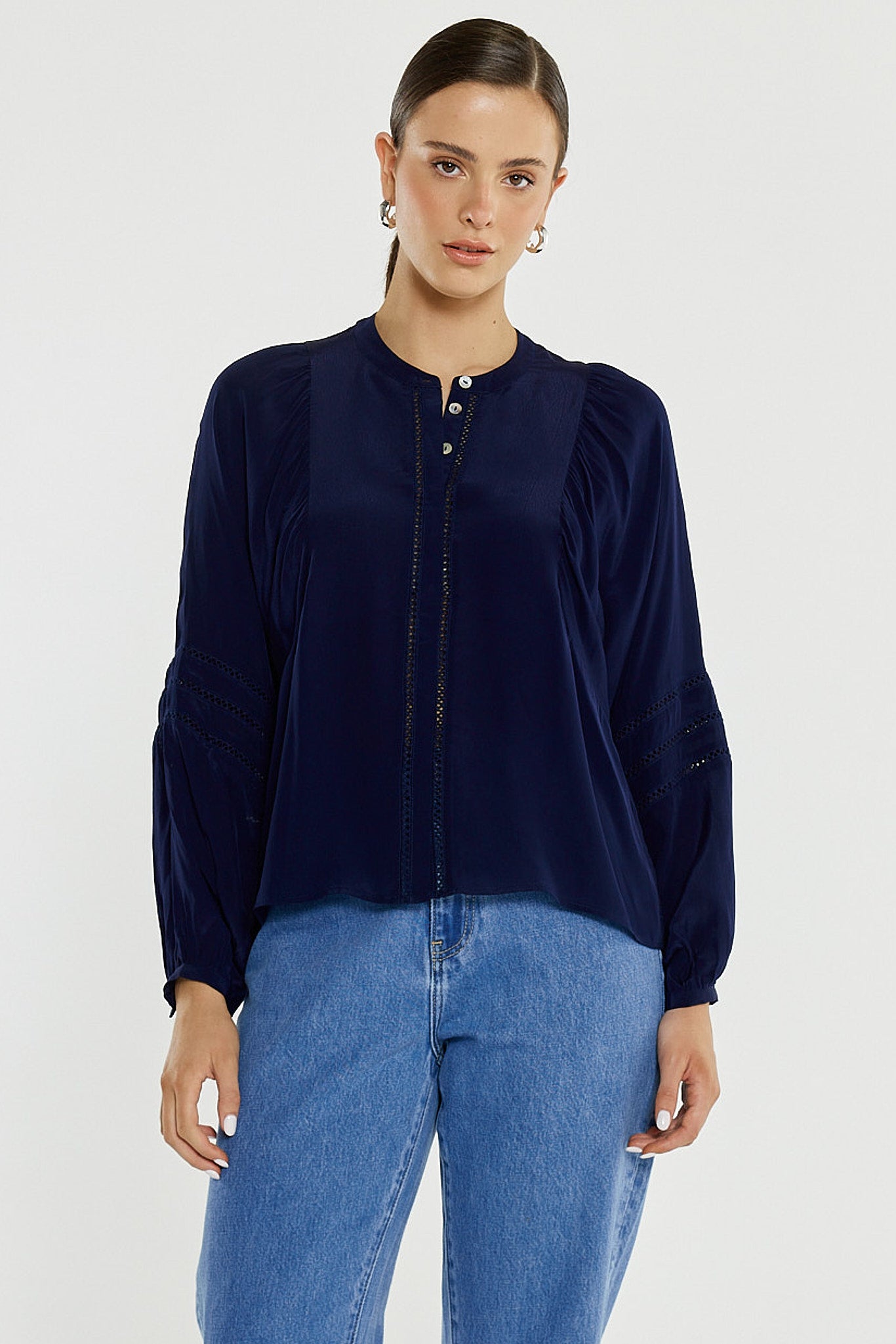 Nic Trim Blouse Ink