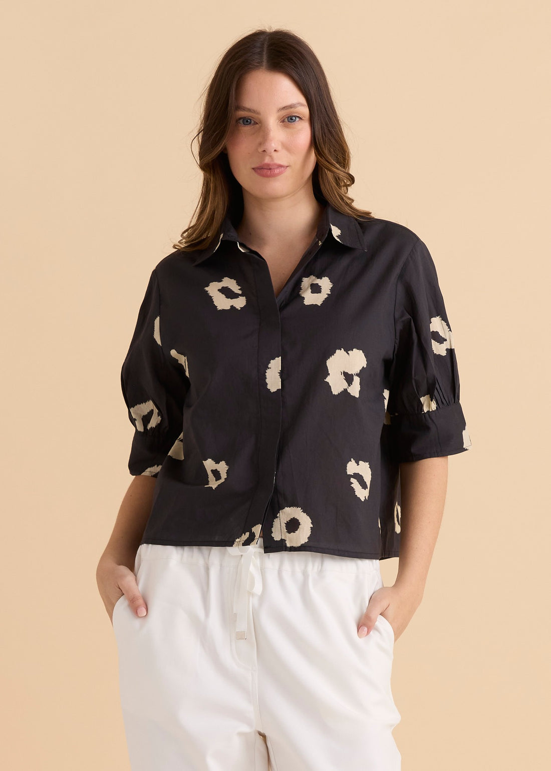 Reagan Poplin Shirt Leopard