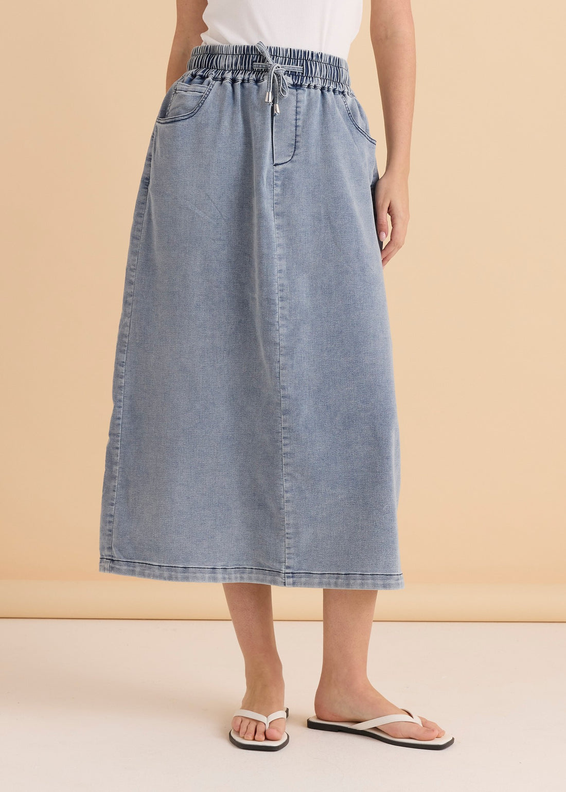 Maxi Jogger Skirt light blue wash