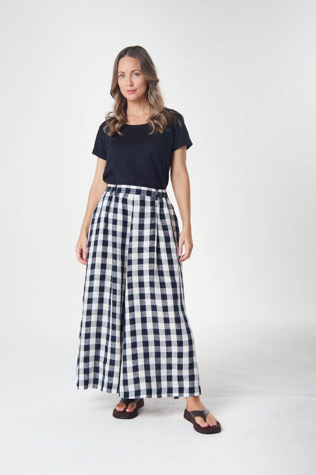 Field Maxi Gingham Skirt - navy