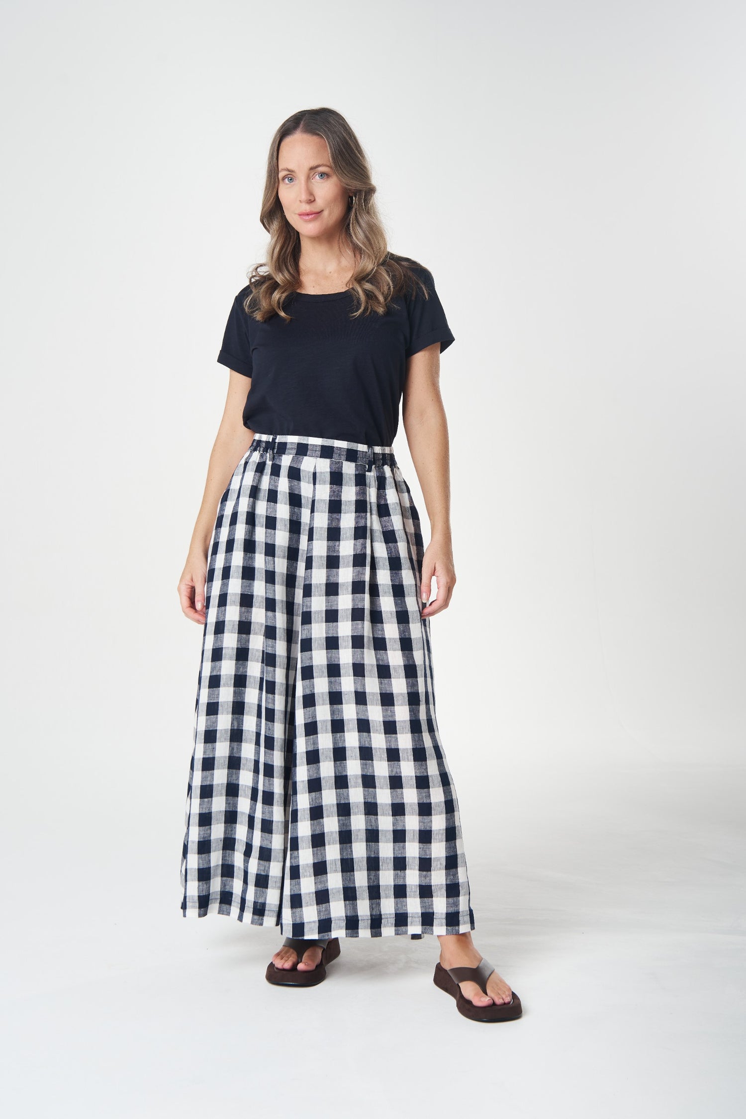 Field Maxi Gingham Skirt - navy