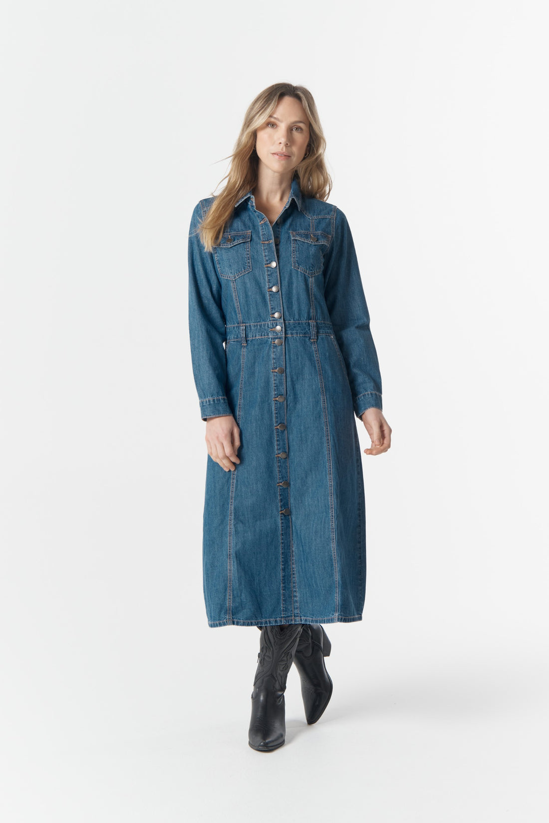 Dusty Rose Denim Dress