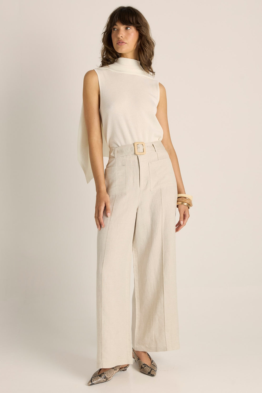 Remi Raffia Pant - flax