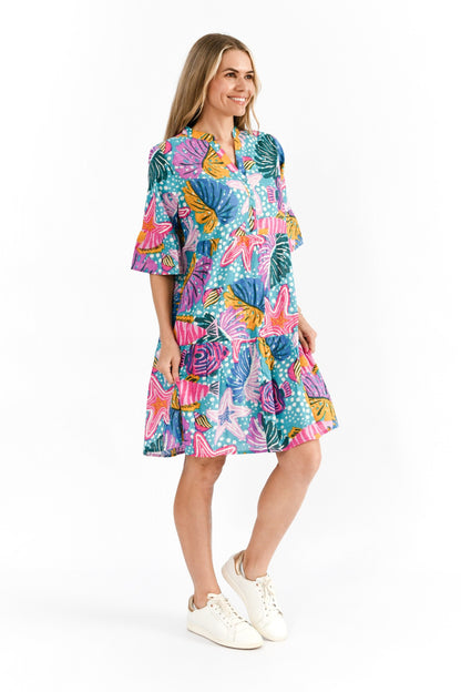 Starfish 2 - Maya button v Neck dress