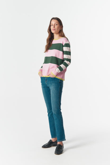 Sierra Contrast Stripe Knit lush green