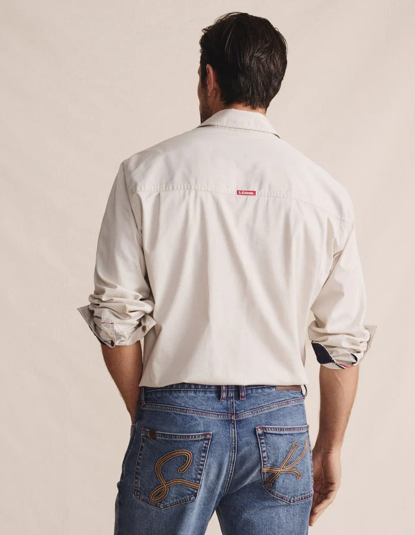 Armstrong Full Placket Workshirt - stone