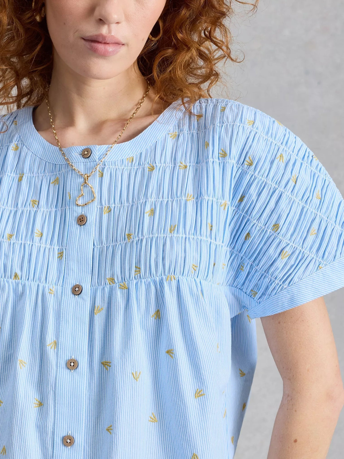 Tammie Organic Cotton shirt Blue MLT