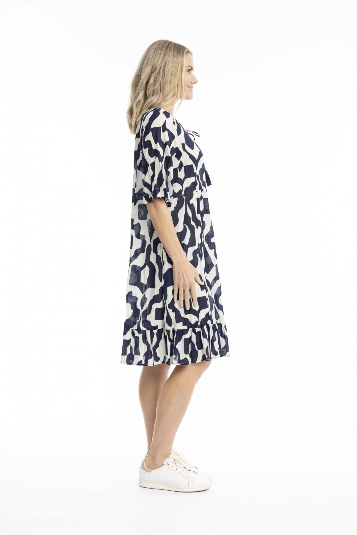 Charlie tassel dress - Bold art navy