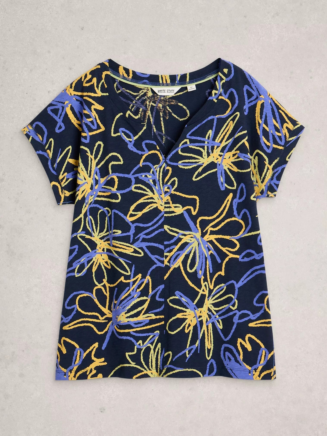 Nelly notch neck tee Navy