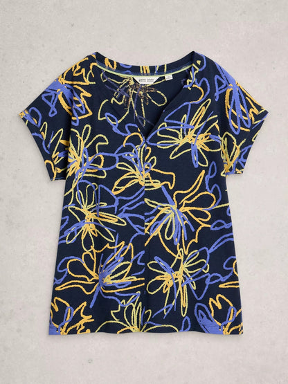 Nelly notch neck tee Navy