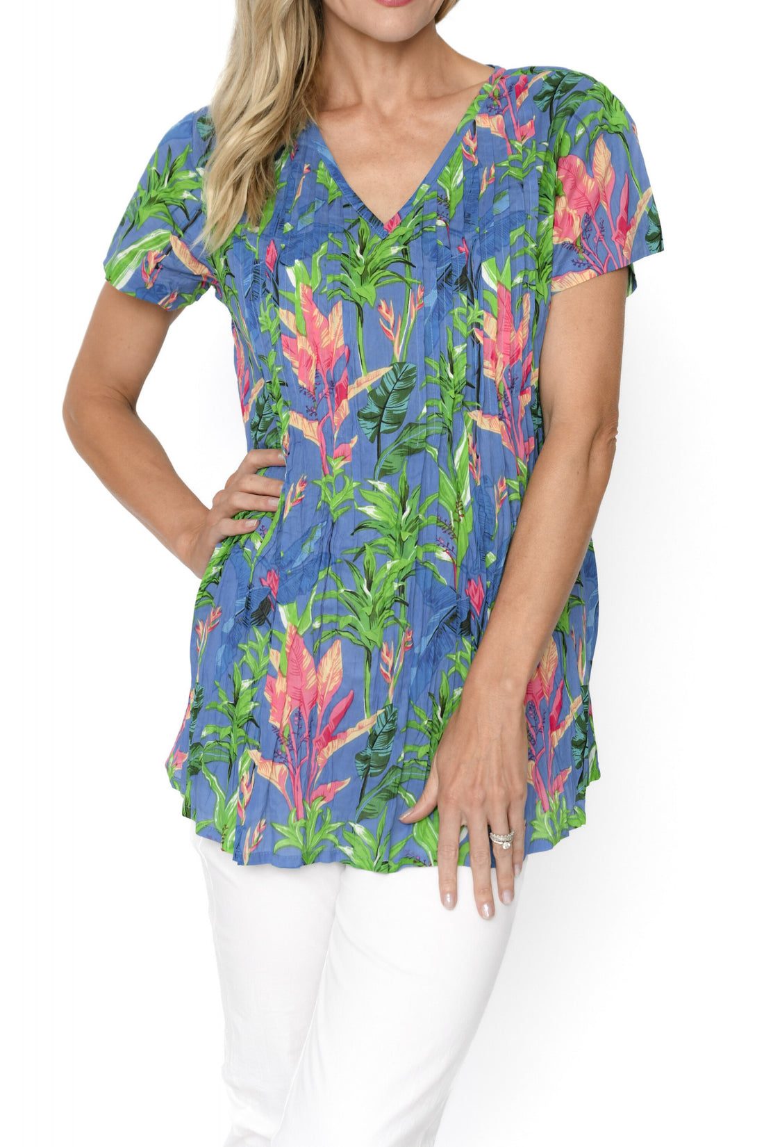 Kayla Cotton Blouse Short Sleeve trop foil 1