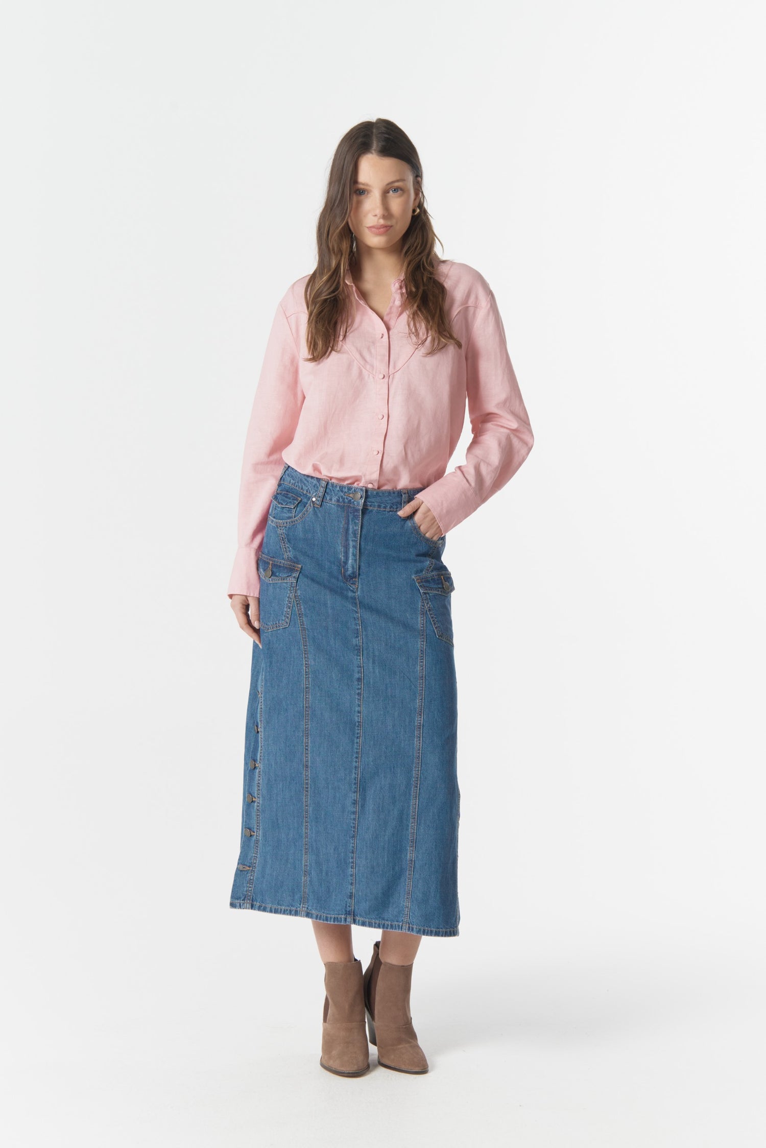 High Road Denim Skirt